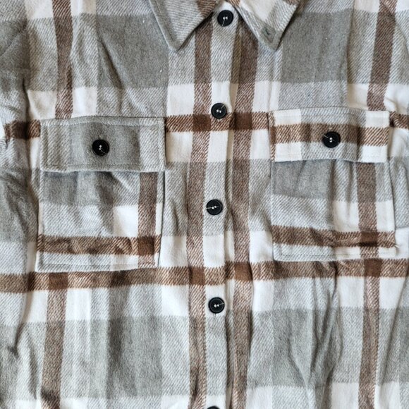 Women’s Flannel Plaid Long Sleeve Shacket – Size L – NWOT - Picture 4 of 8